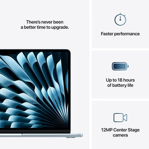 15-inch MacBook Air: Apple M4 chip with 10-core CPU and 10-core GPU, 16GB, 512GB SSD - Sky Blue