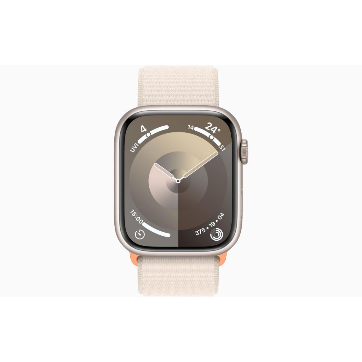 Apple Watch Series 9 GPS 45mm Starlight Aluminium Case with Starlight Sport Loop