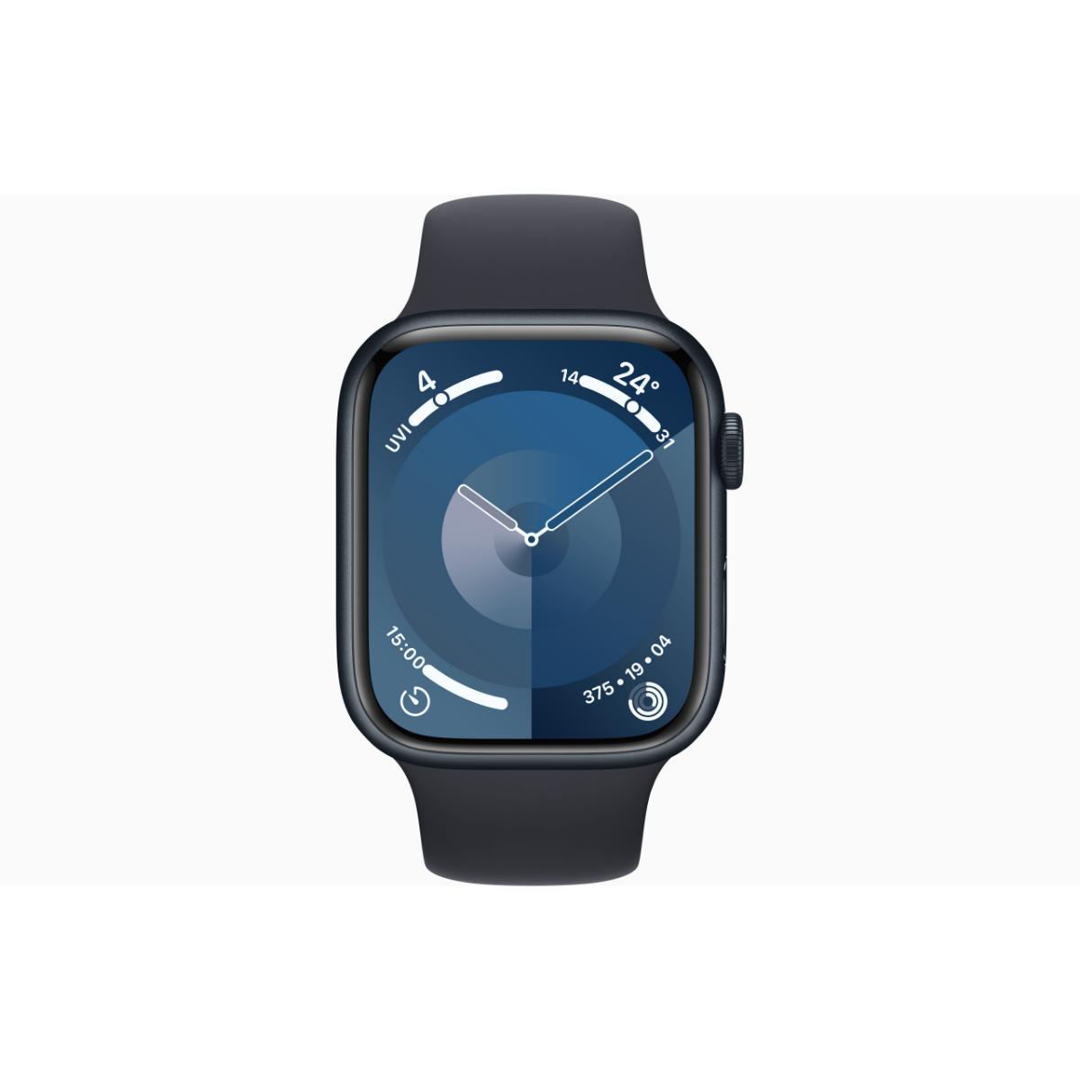 Apple Watch Series 9 GPS 45mm Midnight Aluminium Case with Midnight Sport Band - M/L